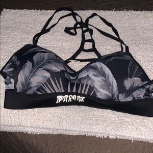 Victoria's Secret Black and Gray Halter Bra
